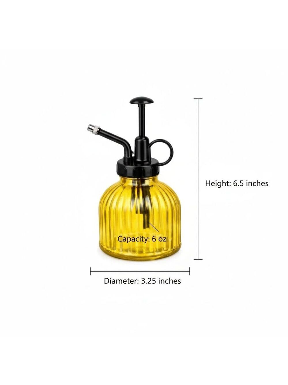 Yellow Glass Plant Mister Spray Bottle 6oz Orchid Bonsai Air Plant Mister - Picture 2 of 11